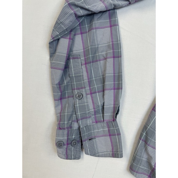 Womens Columbia Long Sleeve Button Up Vented Plaid Shirt M Fishing Roll Sleeves - Picture 5 of 14